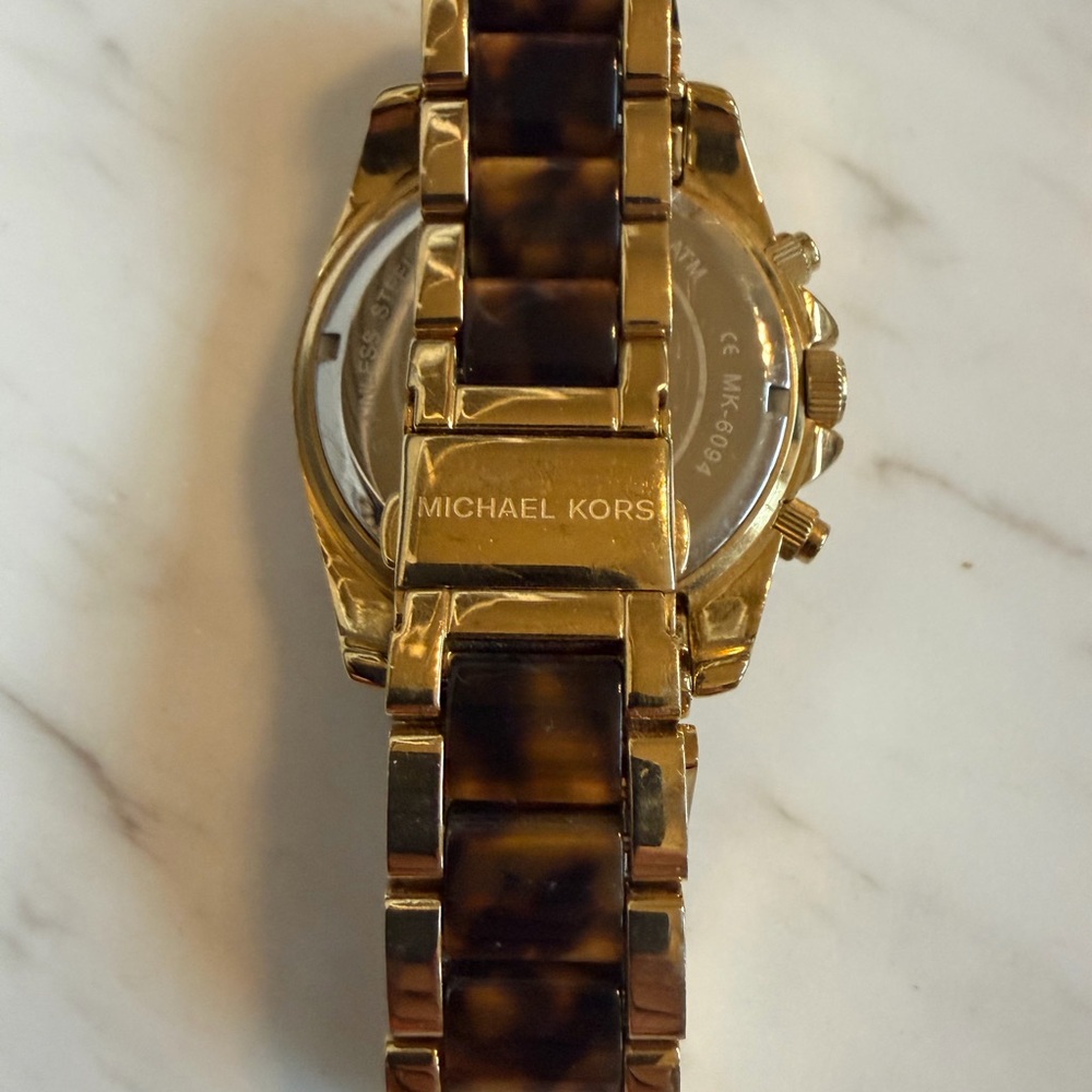 Michael Kors Ritz Chronograph Gold Dial Two Tone Steel Strap Watch For Women - Picture 3 of 3